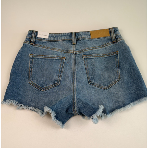 Victoria's Secret Denim by PINK High Rise Zip Fly Cut Off Short Blue Size 8 NWT - Picture 2 of 16